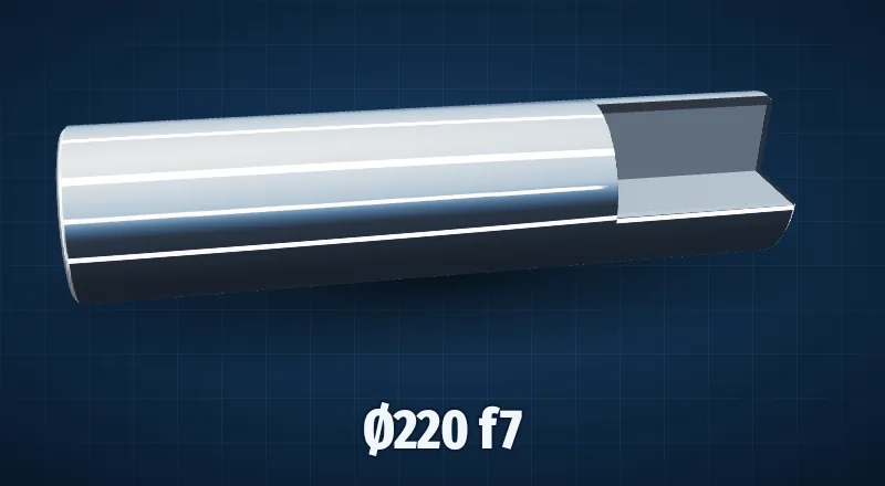 Хромированный шток Ø220 мм f7