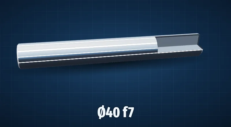 Хромированный шток Ø40 мм f7