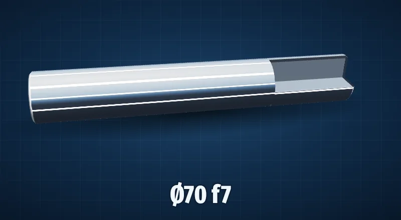 Хромированный шток Ø70 мм f7