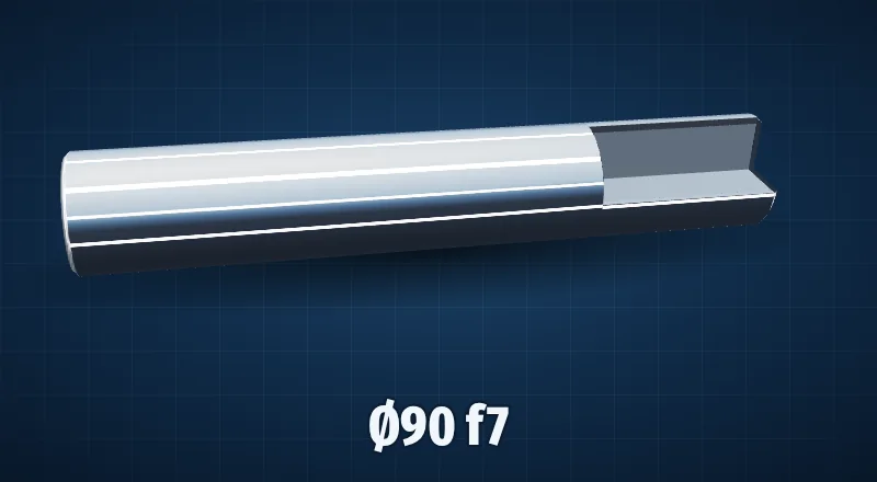Хромированный шток Ø90 мм f7